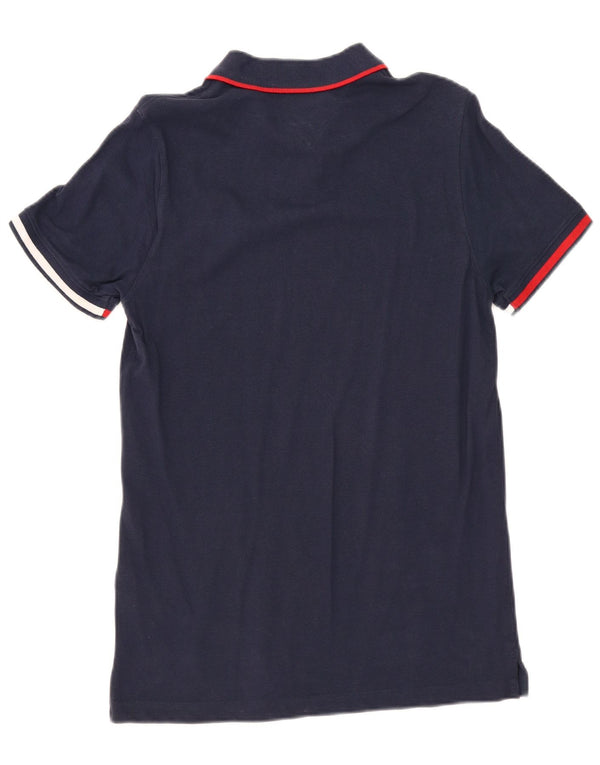 Camisa polo masculina Tommy Hilfiger média algodão azul marinho