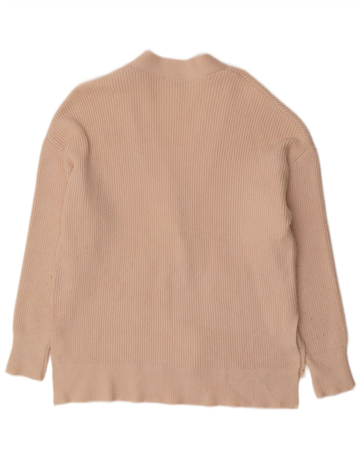 Zara Suéter Cardigan Oversized Feminino Reino Unido 10 Pequeno Bege