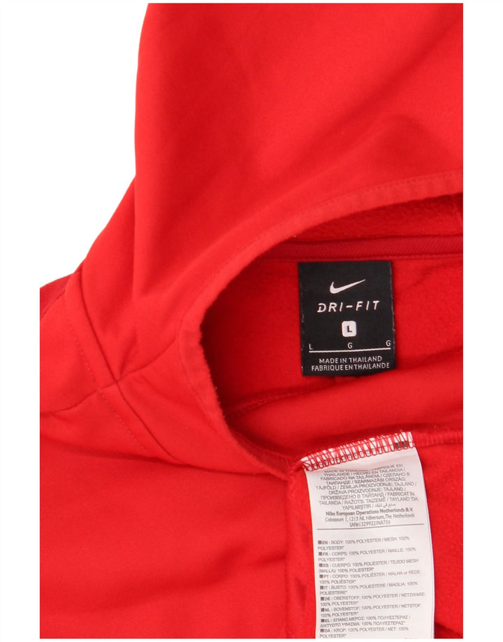 NIKE Masculino Dri Fit Graphic Hoodie Jumper Grande Poliéster Vermelho