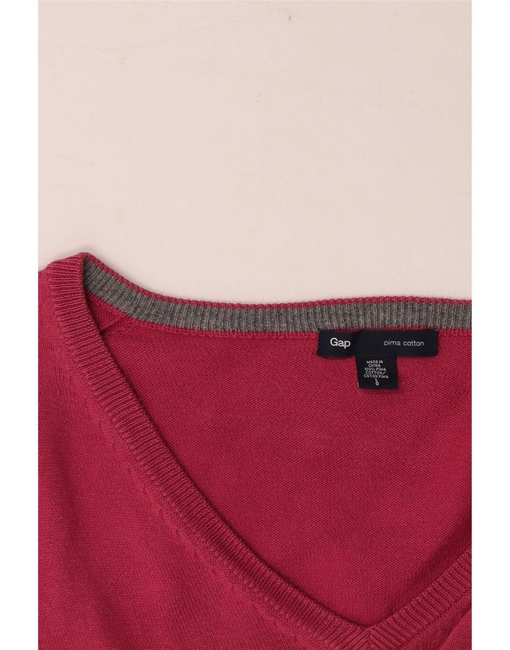 Suéter masculino Gap com decote em V grande algodão rosa