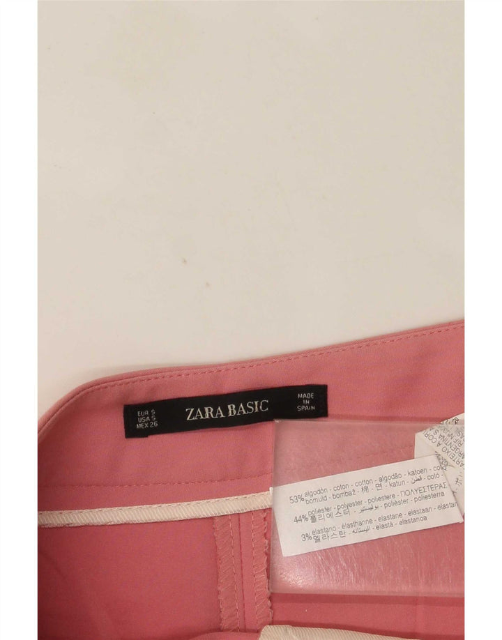 Zara Hot Pants Feminino Pequeno W26 Algodão Rosa