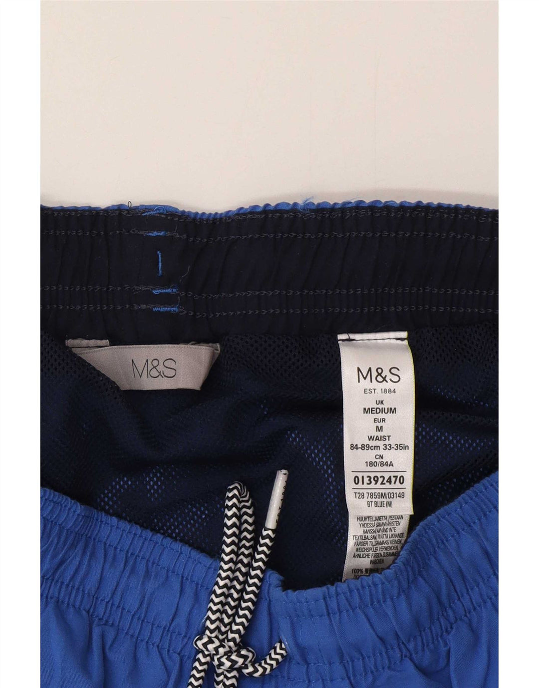 Shorts de natação masculino Marks & Spencer médio azul poliéster