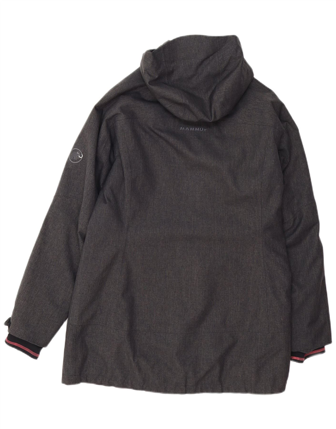 Casaco corta-vento feminino com capuz MAMMUT UK 16 poliéster cinza grande