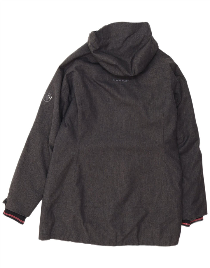 Casaco corta-vento feminino com capuz MAMMUT UK 16 poliéster cinza grande