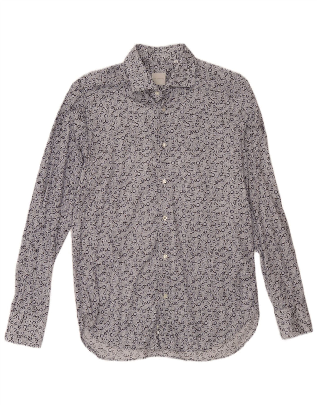 Camisa Masculina Vintage Média Azul Floral