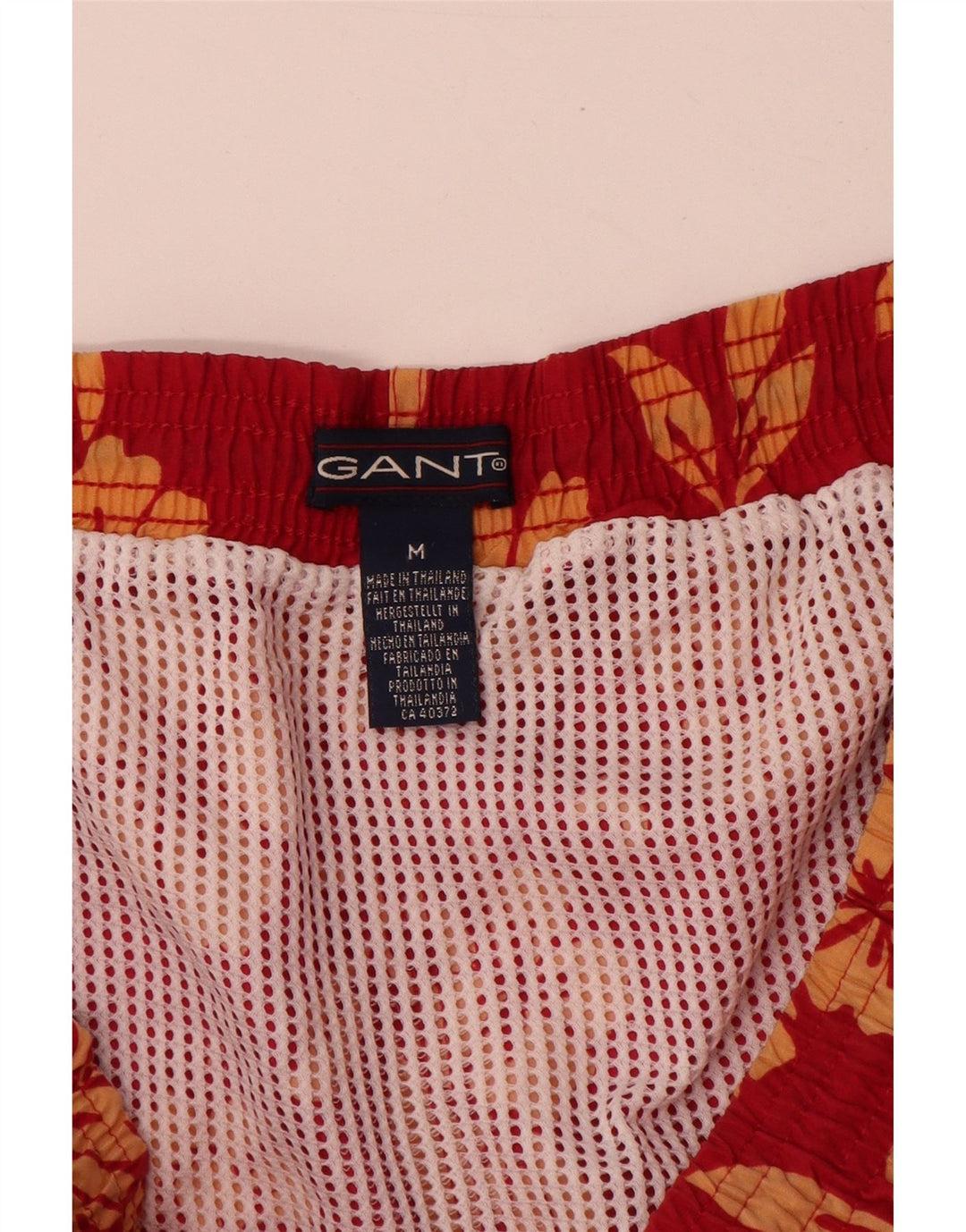 Shorts de natação masculino Gant médio vermelho floral nylon