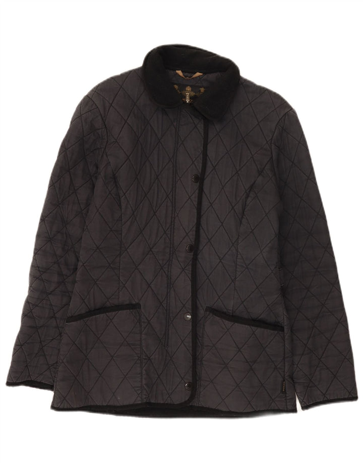Jaqueta acolchoada feminina Barbour UK 8 pequena azul marinho