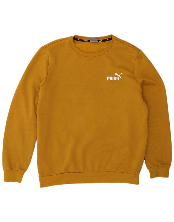 Puma Mens Moletom Jumper Médio Algodão Amarelo