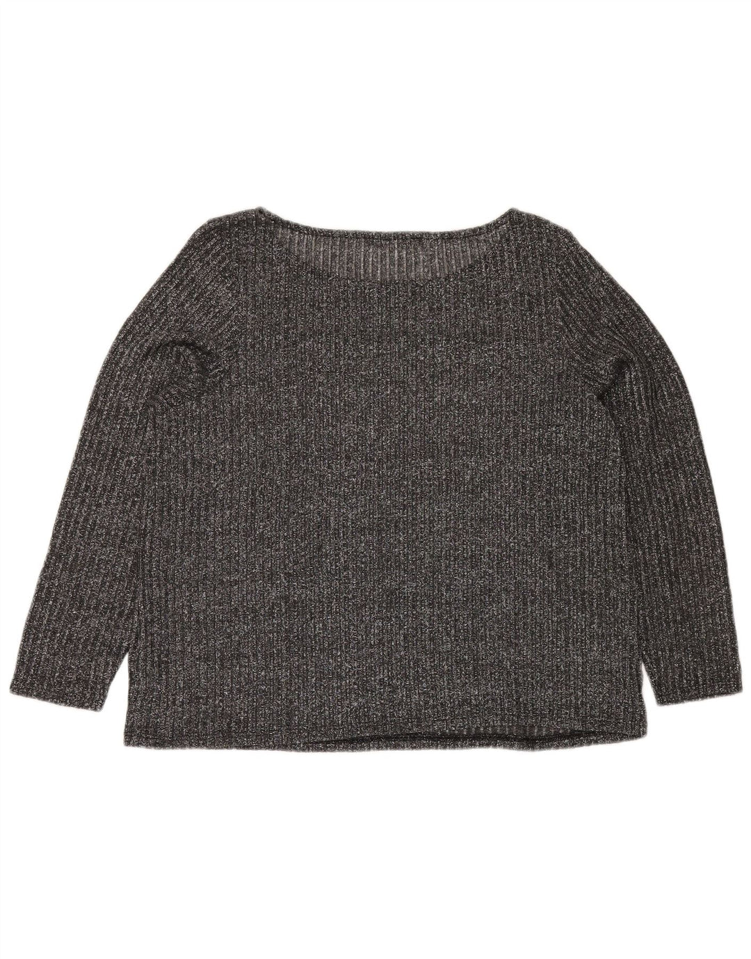 Blusa feminina MARKS & SPENCER UK 20 2XL poliéster manchado cinza