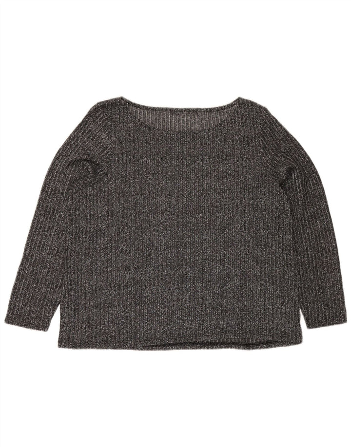 Blusa feminina MARKS & SPENCER UK 20 2XL poliéster manchado cinza