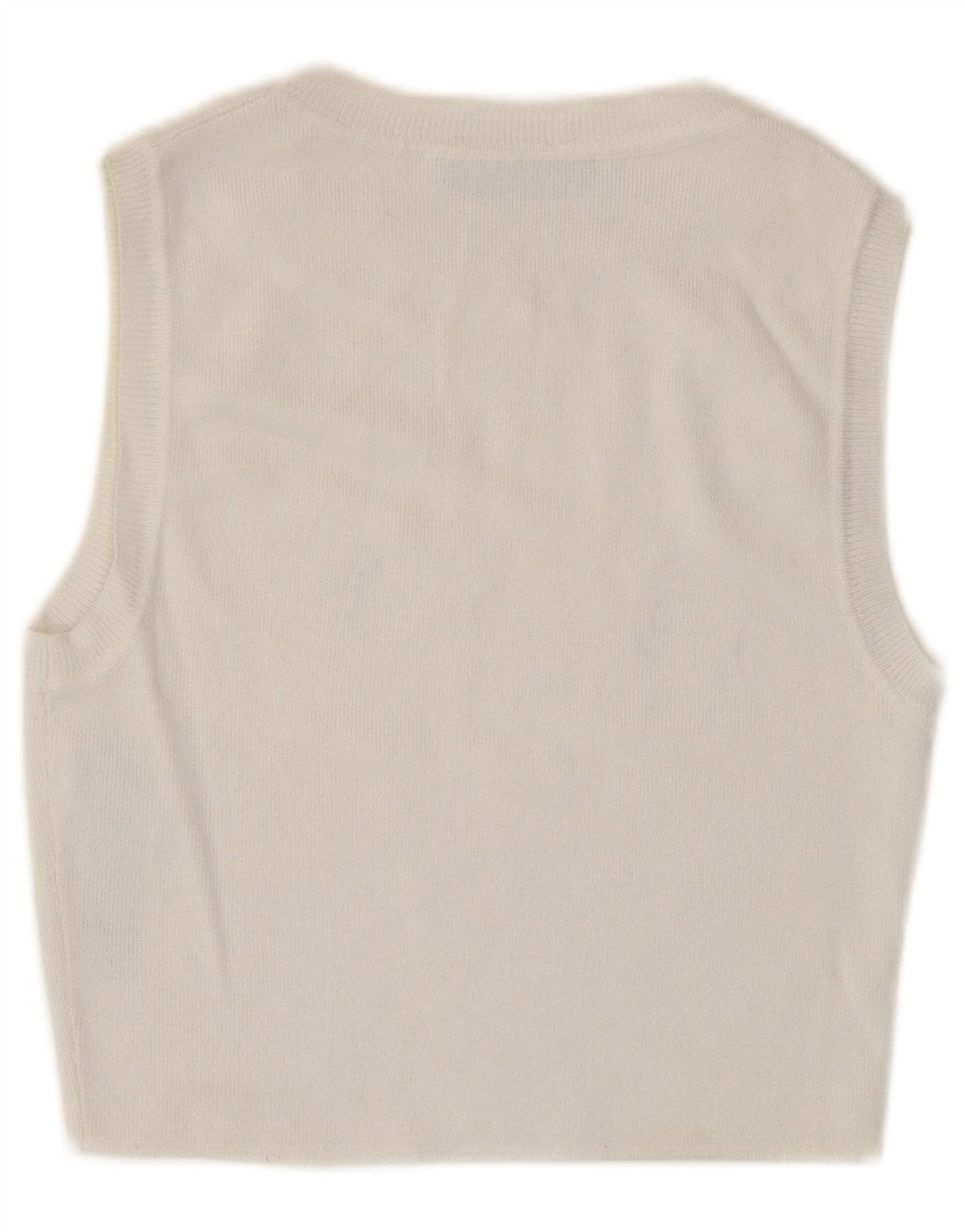 Zara Top curto sem mangas feminino UK 12 viscose branca média