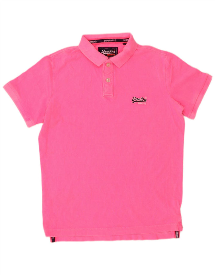 Camisa polo masculina SUPERDRY médio algodão rosa