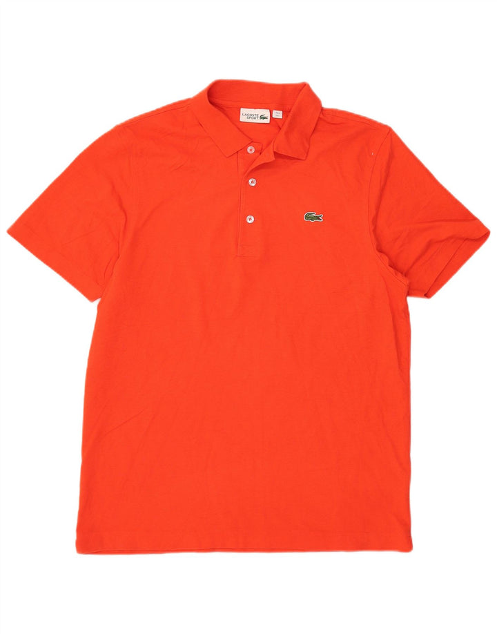 Camisa polo masculina Lacoste tamanho 5 grande algodão laranja