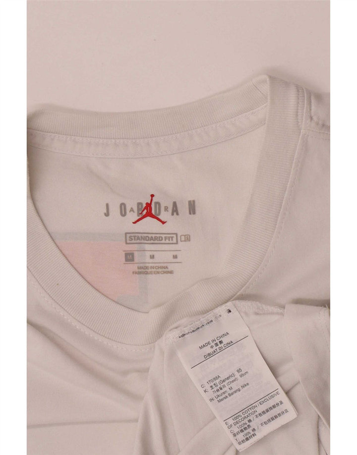 Camiseta Jordan Mens Standard Fit Graphic Top Médio Algodão Branco