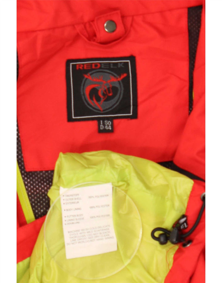 Revestimento de chuva encapuçado dos homens do vintage ELE 50 grande poliéster vermelho de Colourblock