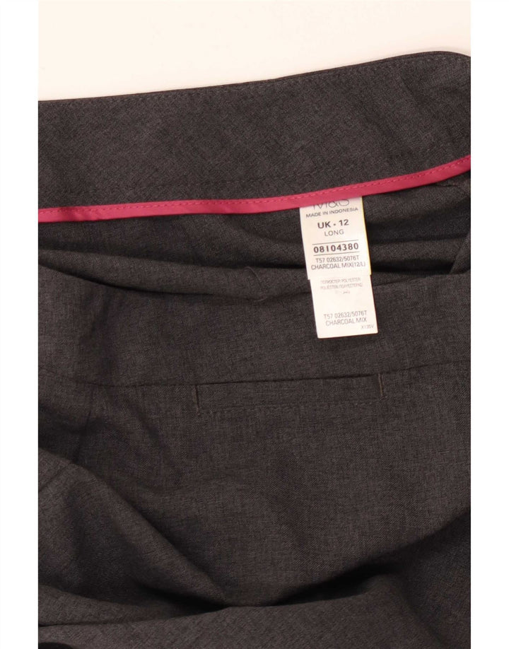 Calça feminina reta casual Marks & Spencer Reino Unido 12 médio W30 L33 cinza
