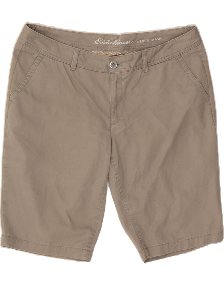 EDDIE BAUER Womens Chino Shorts US 12 Large W34  Grey Cotton Vintage Eddie Bauer and Second-Hand Eddie Bauer from Messina Hembry 
