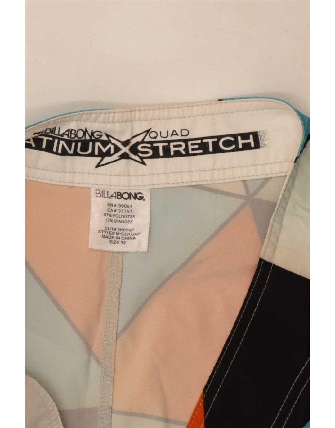 Shorts de natação masculinos Billabong poliéster geométrico multicolorido médio
