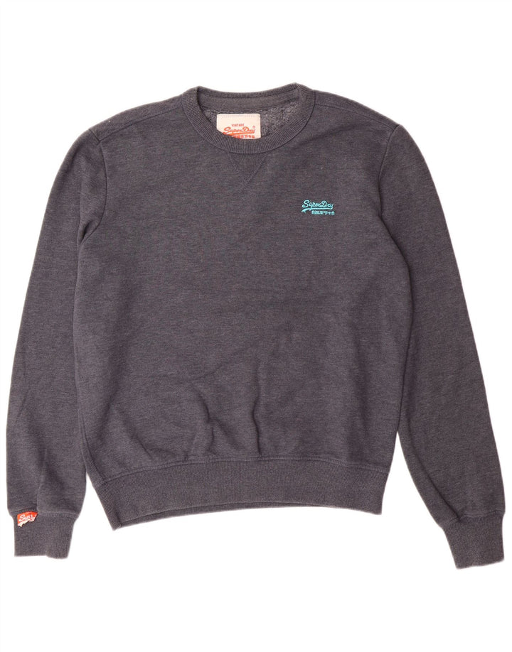 Superdry moletom masculino jumper grande cinza algodão retrô