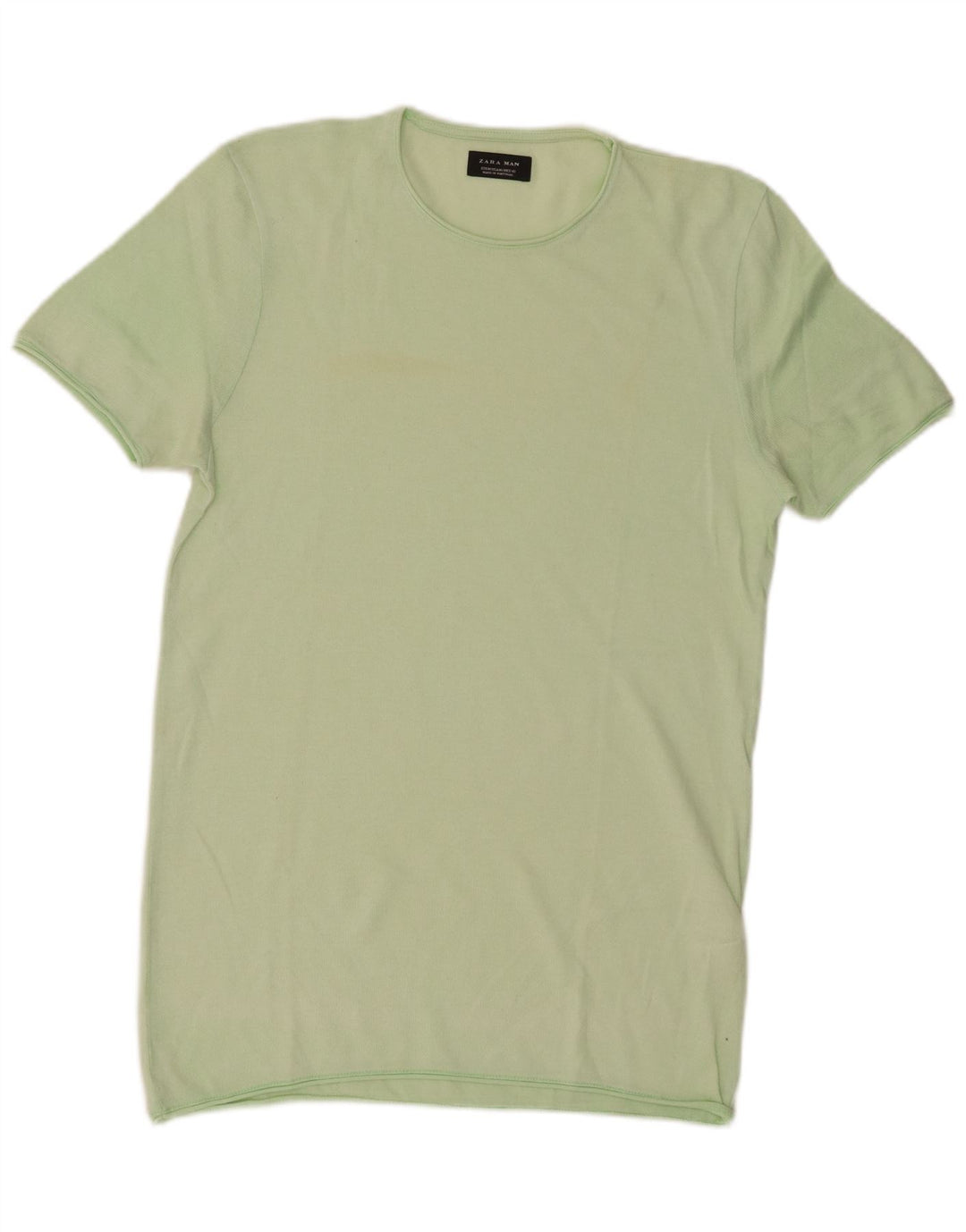 Camiseta masculina Zara Top médio algodão verde