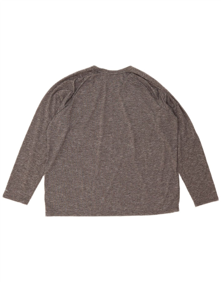 Nike Mens Dri Fit Top Manga Longa XL Cinza Flecked