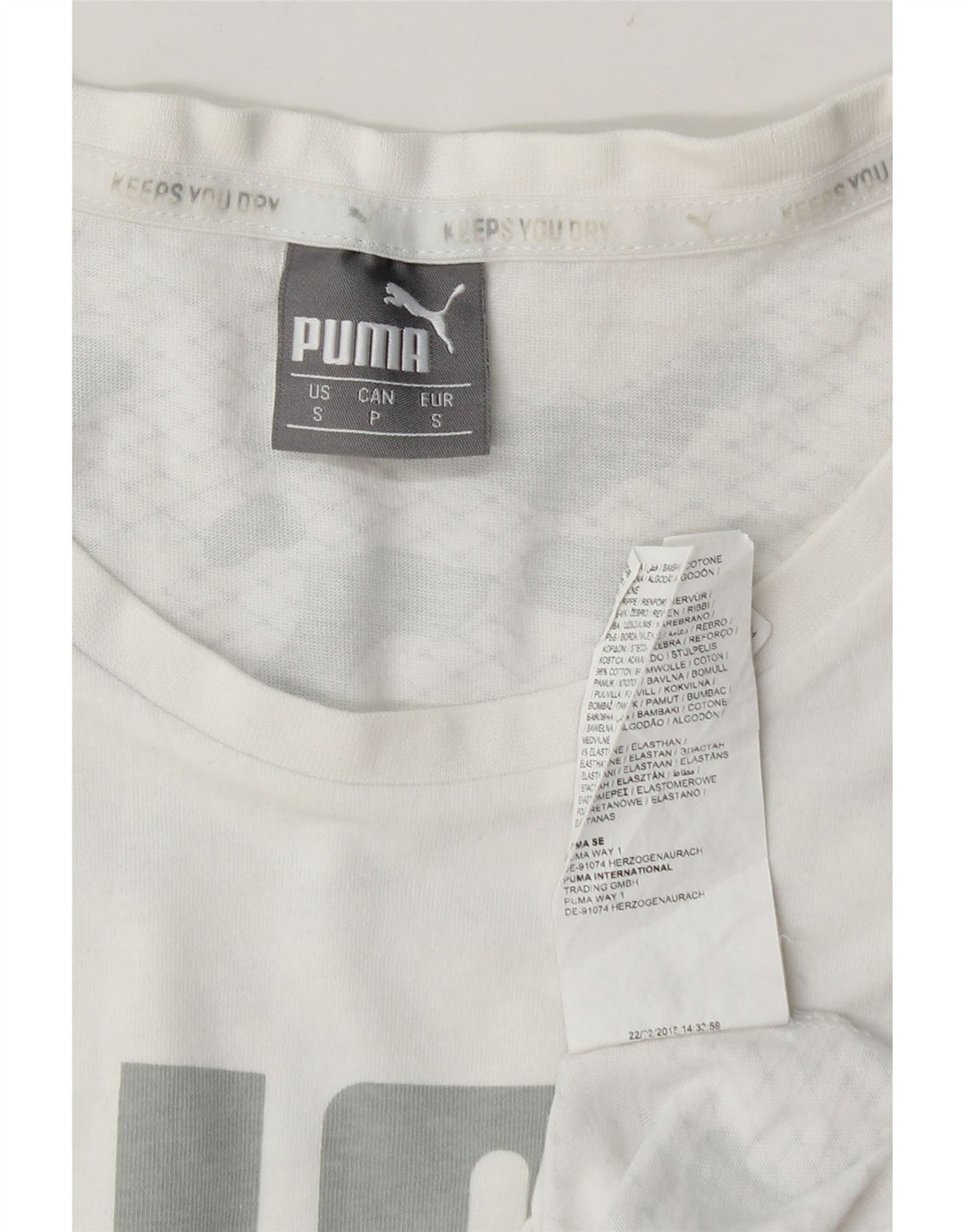 Puma Mens Graphic T-Shirt Top Pequeno Algodão Camuflado Branco