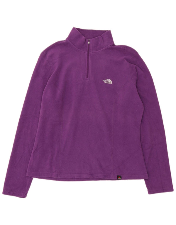 Jumper de lã feminino com gola e zíper THE NORTH FACE Reino Unido 16 grande poliéster roxo
