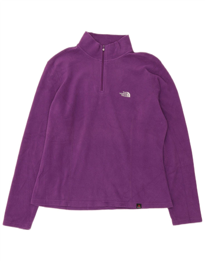 Jumper de lã feminino com gola e zíper THE NORTH FACE Reino Unido 16 grande poliéster roxo