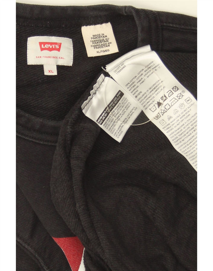 LEVI'S moletom gráfico masculino Jumper XL algodão preto