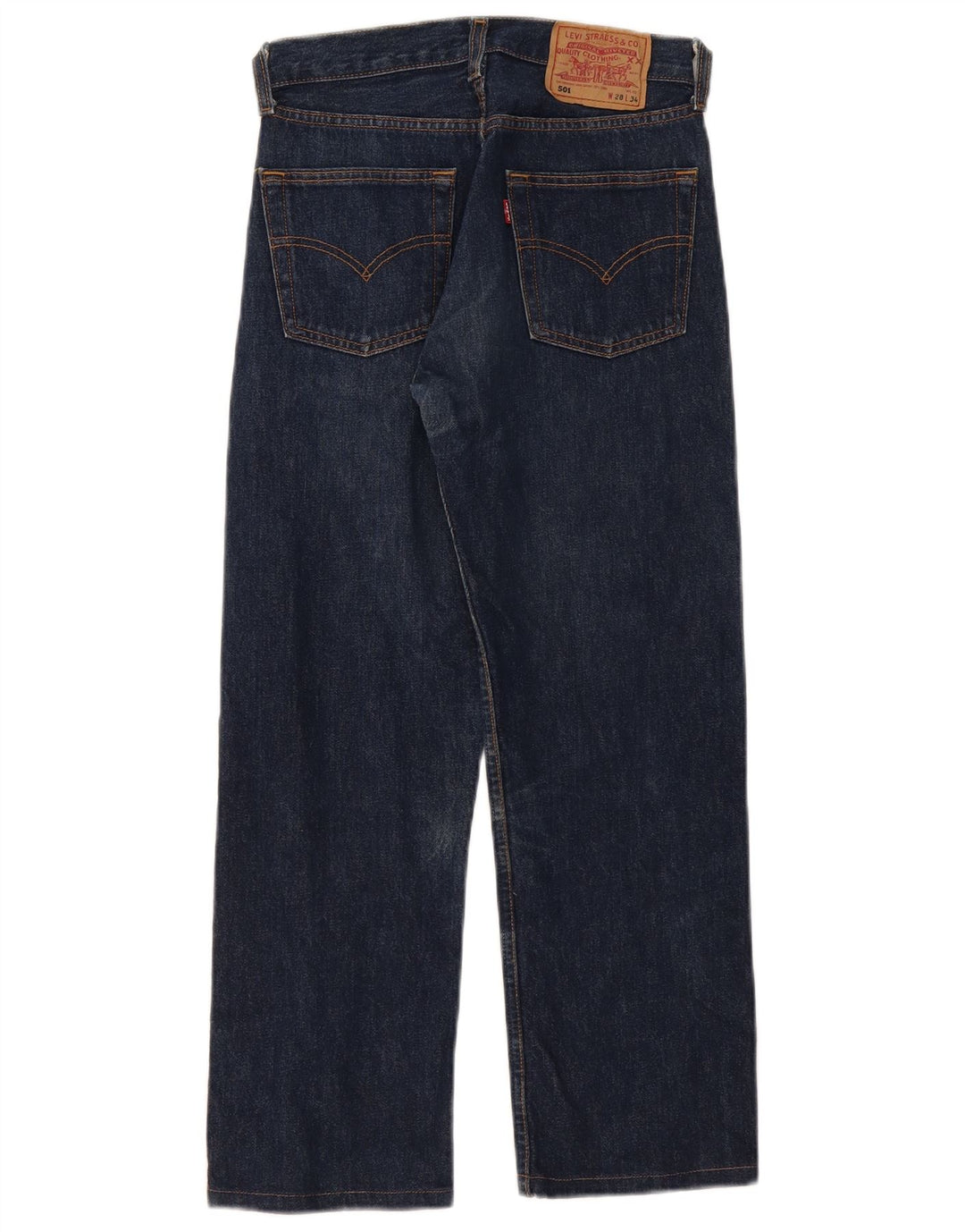 Calça jeans feminina Levi's 501 Straight W28 L26 azul marinho algodão