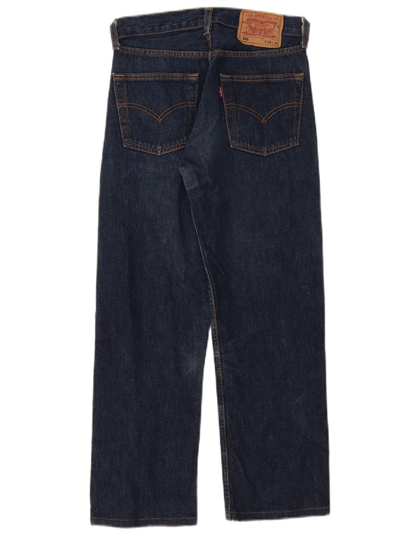 Calça jeans feminina Levi's 501 Straight W28 L26 azul marinho algodão