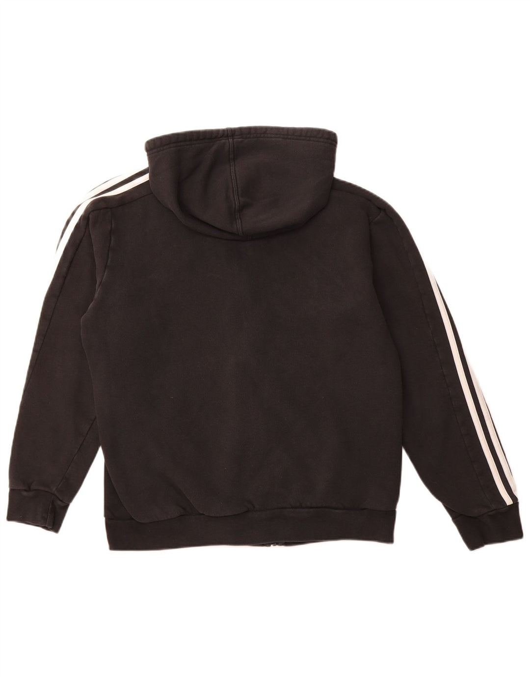 ADIDAS Mens Zip Hoodie Suéter Médio Algodão Preto