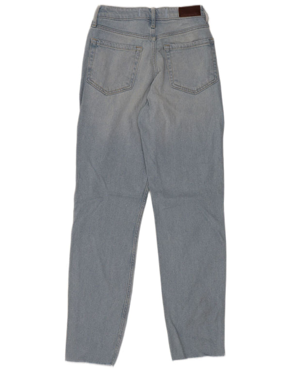 Jeans feminino Hollister Mom cintura alta US 00 W23 L27 algodão azul