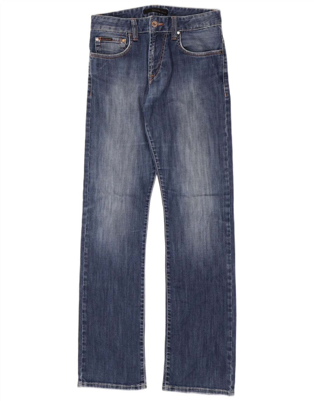 Calça jeans reta feminina Calvin Klein W30 L34 azul