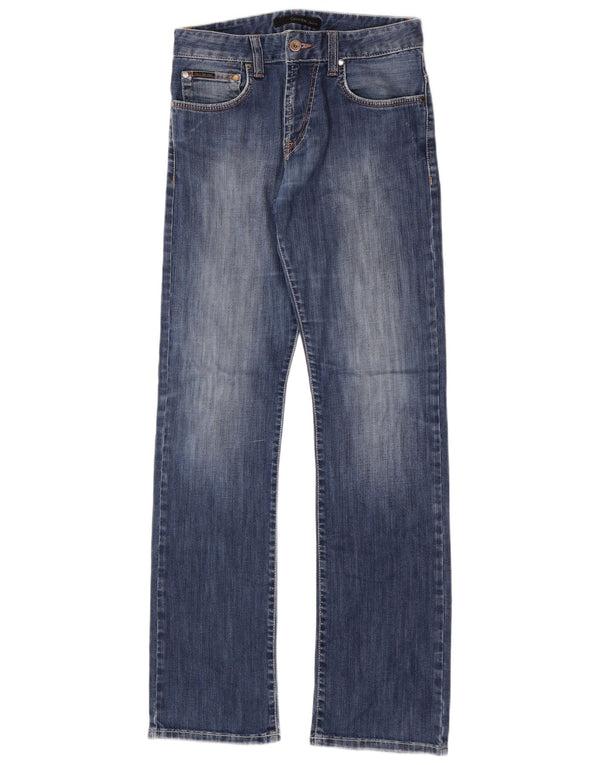 Calça jeans reta feminina Calvin Klein W30 L34 azul