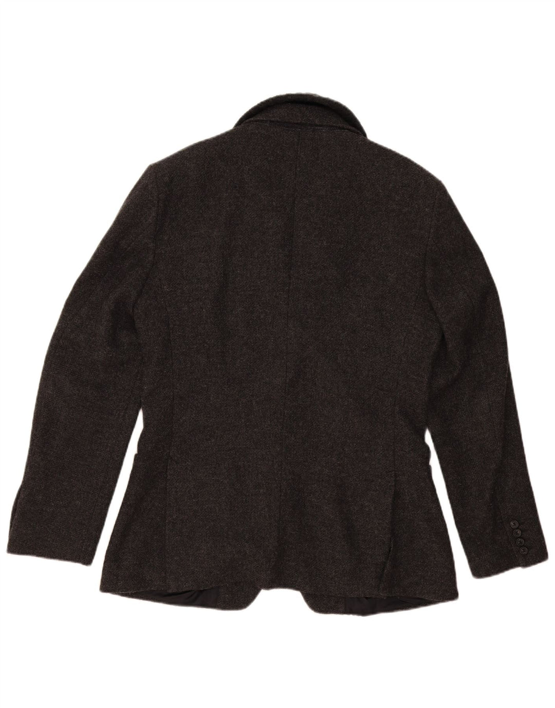 Jaqueta blazer masculina de 2 botões Benetton IT 50 grande lã manchada cinza