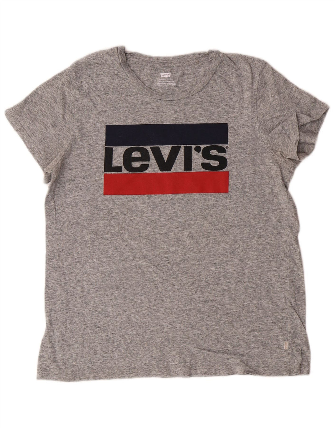 Camiseta feminina gráfica Levi's UK 14 cinza médio manchado