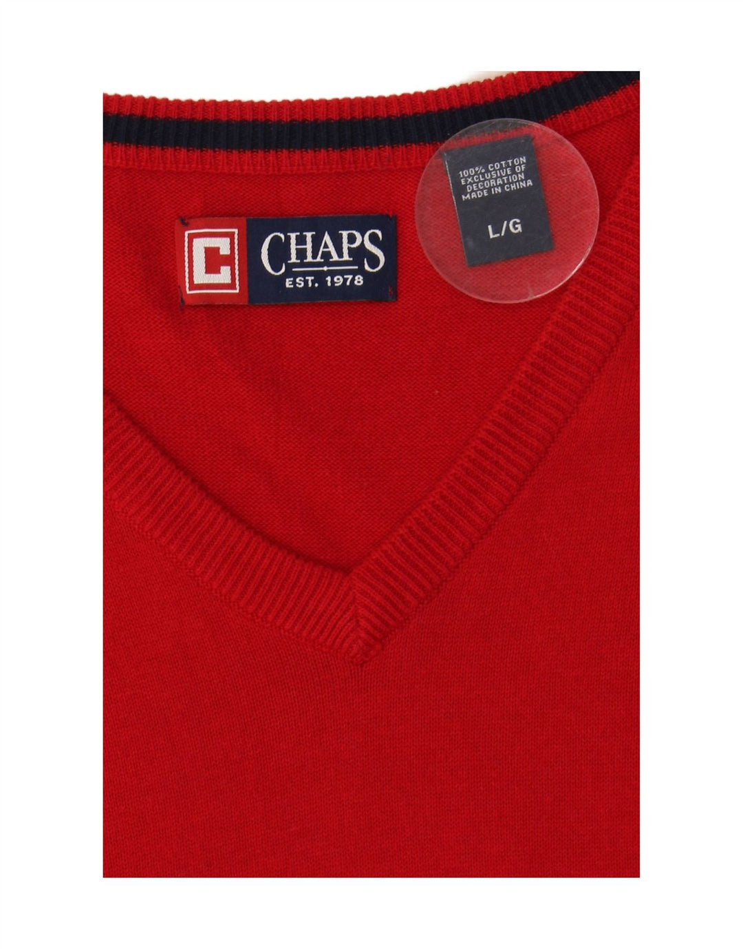 Regata masculina CHAPS com colete grande de algodão vermelho