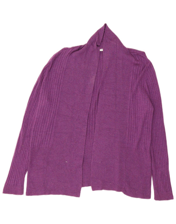 Suéter cardigã aberto feminino Marks & Spencer UK 14 viscose roxa média