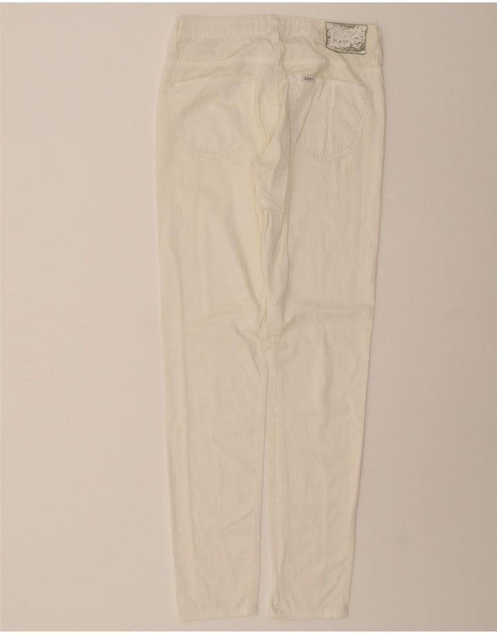 LEE Womens Scarlett Slim Casual Trousers W27 L33 White Cotton Vintage Lee and Second-Hand Lee from Messina Hembry 