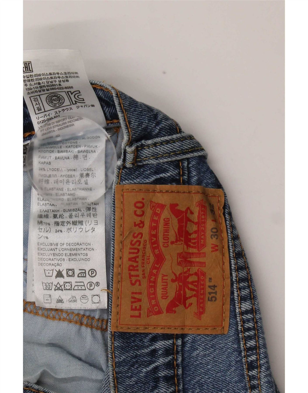 Levi's Masculino 514 Straight Jeans W30 L32 Azul Algodão