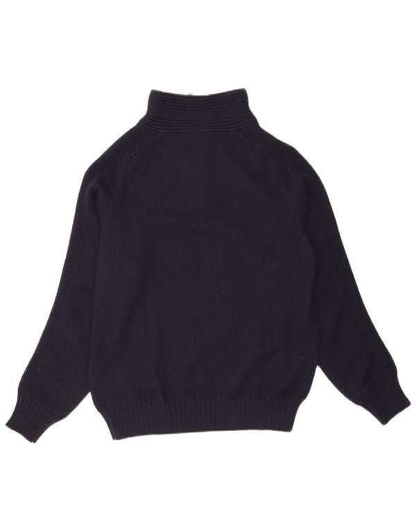 Suéter feminino Trussardi com gola e zíper Reino Unido 18 XL azul marinho