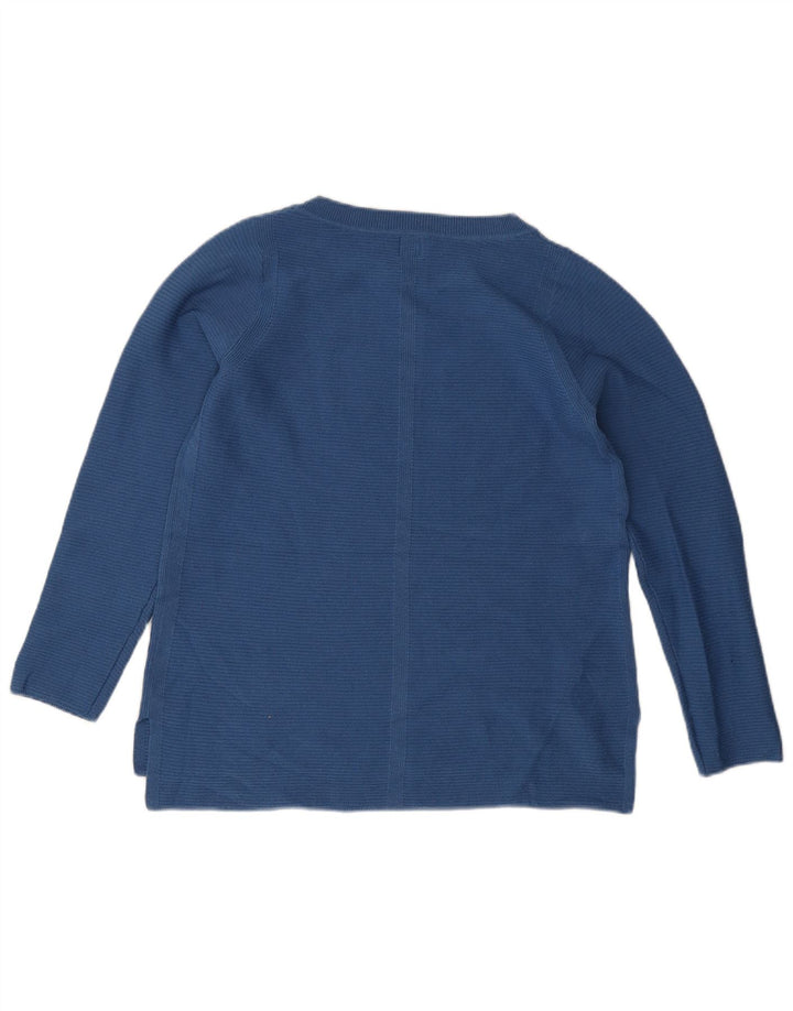 Suéter feminino John Lewis com gola canoa Reino Unido 10 poliéster azul pequeno