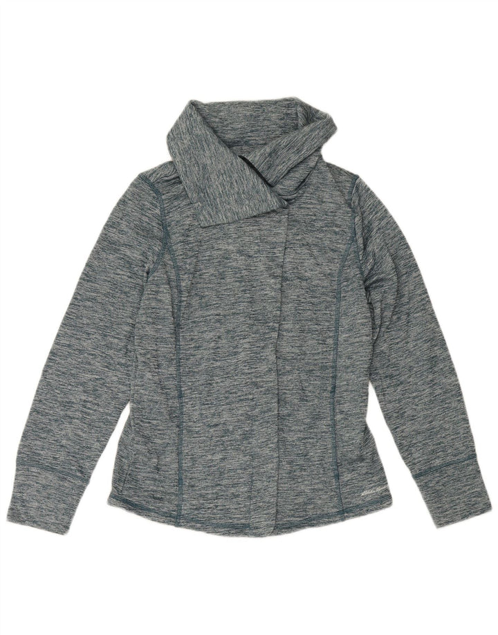 Jaqueta de treino feminina Eddie Bauer Reino Unido 16 grande poliéster manchado azul