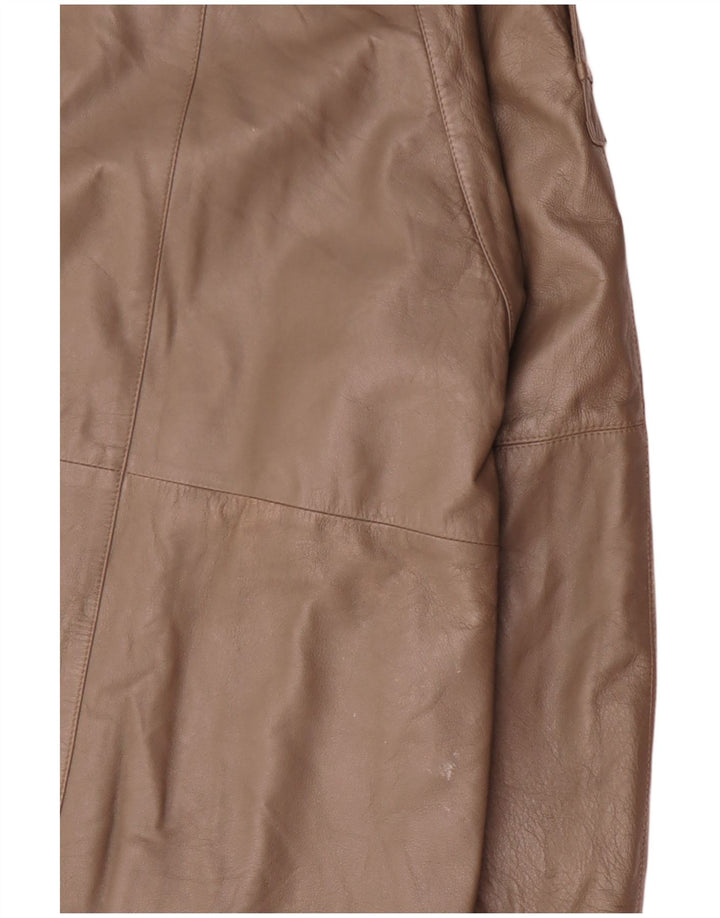 Jaqueta de couro militar masculina vintage UK 38 marrom médio