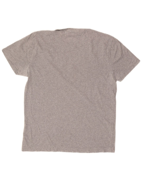 Tommy Hilfiger Camiseta masculina gráfica grande algodão manchado cinza