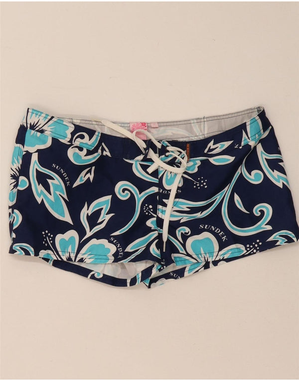 Shorts de natação feminino SUNDEK US 2 XS azul marinho floral poliéster