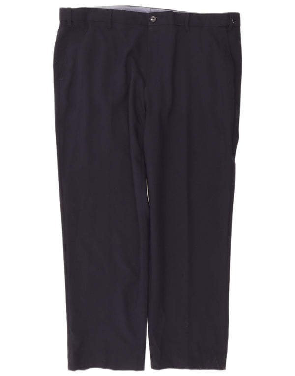 Calça chino masculina regular reta Marks & Spencer W42 L29 azul marinho