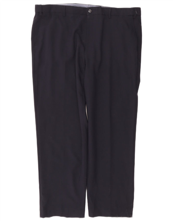 Calça chino masculina regular reta Marks & Spencer W42 L29 azul marinho
