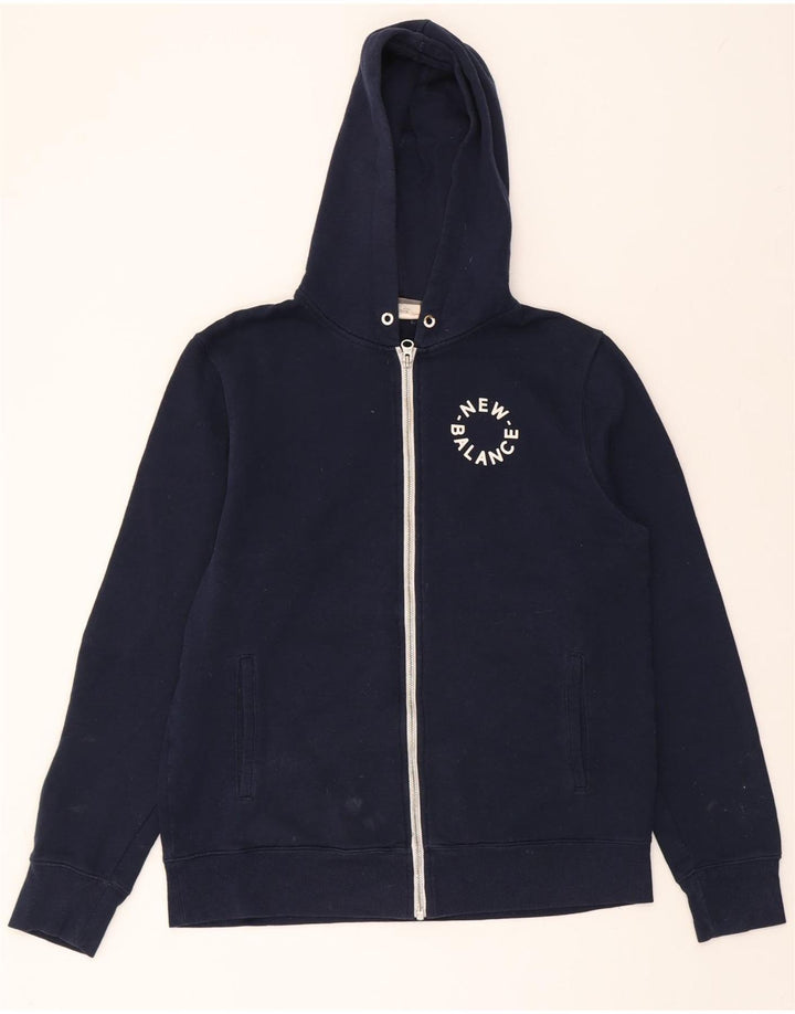 NEW BALANCE Mens Zip Hoodie Sweater Large Navy Blue Cotton Vintage New Balance and Second-Hand New Balance from Messina Hembry 
